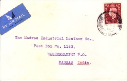 Great Britain 1938 Airmail Cover Posted From Glasgow To Madras, India, Used Of Edward VII Three Pence Brown Stamp - Cartas & Documentos
