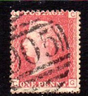 GB QV 1858-79 1d Plate 95, Corner Letters CG, Used - Used Stamps