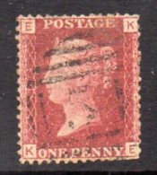 GB QV 1858-79 1d Plate 97, Corner Letters KE, Used - Used Stamps