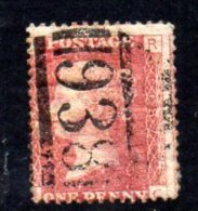 GB QV 1858-79 1d Plate 187, Corner Letters RC, Used - Oblitérés