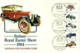 AUSTRALIA FDC OLD CARS SET OF 5 POSTMARKED AT AGRICULTURE SHOW DATED 13-04-1984 CTO SG? READ DESCRIPTION !! - Covers & Documents