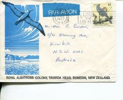 (255) New Zealand Royal Albatroos Colony To Australia Cover - 1987 - Briefe U. Dokumente