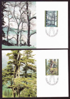 Liechtenstein - 1980 - Set Maximum Cards / Maxi Cards - Matrula Forest 4 Seasons (trees) - Covers & Documents