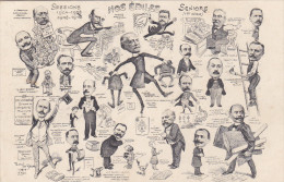 LILLE : Carte Satirique De Tristan De Pyégne - Le Maire, Ses Adjoints Et Les Principaux Conseillers - 1908 - Lille