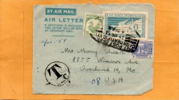 Myanmar  Burma Old Card Mailed To USA Postage Due - Myanmar (Birmanie 1948-...)