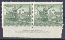 Australia 1947 Newcastle 51/2d Imprint Pair MNH - Nuevos