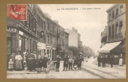 209. LE CHAMBON. -- Les Quatre Chemins - Voyagée 1908 - Le Chambon Feugerolles