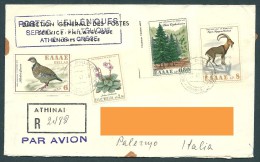 Greece 1970 Nature Conservation Year Complete Set Cover 09 Registered Sent To Italy - Lettres & Documents