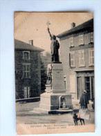 Carte Postale Ancienne : ROYBON : Monument Saint-Rome , Animé , épicerie - Roybon