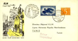 Eerste KLM Vlucht Amsterdam - Tunis (2 April 1959) - Briefe U. Dokumente