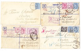 1993/96 Lot Von 4 Briefe (davon 3 R) Von Goldsborough NZ Nach CH Andeer Graubunden - Cartas & Documentos