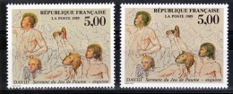 FRANCE   VARIETE N° YVERT 2591  / MAURY  2592  OEUVRE DE JACQUES LOUIS DAVID  NEUFS LUXE - Unused Stamps