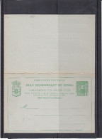 Congo Belge - Entier Postal De 1892 - Avec Carte Réponse - Interi Postali
