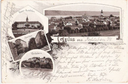 Gruss Aus Rossleben Braun Litho Vorläufer Bahnpost 14.8.1896 LEIPZIG ZUG 37 - Rossleben