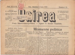 UNIREA NEWSPAPER, CHURCH- POLITIC NEWSPAPER, KING FERDINAND STAMP, 1927, ROMANIA - Autres & Non Classés