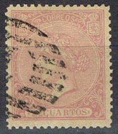 Sello 2 Cuartos Isabel, Cifras 1866, Parrilla Numeral 1 De MADRID, Num 80 º - Oblitérés