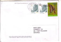 GOOD SPAIN Postal Cover To ESTONIA  2014 - Good Stamped: King ; Butterfly - Cartas & Documentos