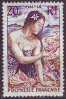 Polinesia, 1958/60 - 4f Girl With Shells On Beach, Perf. 13 - Nr.190 Usato° - Usados