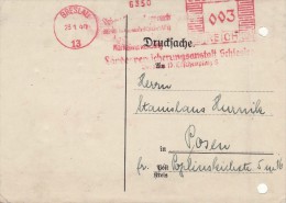 GERMAN OCCUPATION 1940  POSTCARD SENT FROM WROCLAW TO POZNAŃ - Sonstige & Ohne Zuordnung