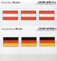 2x3 In Farbe Flaggen-Sticker Österreich+BRD 7€ Kennzeichnung Alben Karten Sammlung LINDNER 644+630 Flags Austria Germany - Advertisings (gazettes)