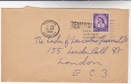 1962 Taunton  GB COVER SLOGAN Pmk ROAD ACCIDENTS CAUSED BY PEOPLE LIKE YOU  Stamps Road Safety - Accidents & Sécurité Routière