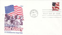 SALUTE TO OLD GLORY, CHILDRENS, FLAG, COVER FDC, 2002, USA - 2001-2010