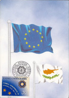 Carte Fdc 28/10/95, N° Y Et T , Chypre, Europhilex 95, Drapeaux De Chypre Et De L'union Européenne - Gebraucht