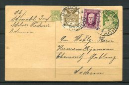 Chechoslovakia 1925 Uprated Postal Stationary Card Tachau- Germany - Brieven En Documenten