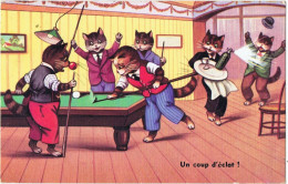 Partie De Billard   CHATS   1959 - Geklede Dieren