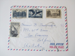Frankreich 1959 Luftpost Nach San Francisco - 1927-1959 Matasellados