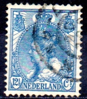 NETHERLANDS 1898 Queen Wilhemena - 121/2c. - Blue FU - Usados