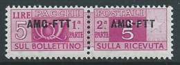 1949-53 TRIESTE A PACCHI POSTALI 5 LIRE MNH ** - ED076-3 - Paketmarken/Konzessionen