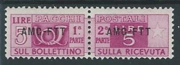 1949-53 TRIESTE A PACCHI POSTALI 5 LIRE MH * - ED076 - Paketmarken/Konzessionen