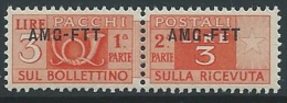 1949-53 TRIESTE A PACCHI POSTALI 3 LIRE MNH ** - ED098-6 - Paketmarken/Konzessionen