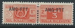 1949-53 TRIESTE A PACCHI POSTALI 3 LIRE MNH ** - ED099-6 - Paketmarken/Konzessionen