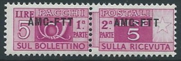 1949-53 TRIESTE A PACCHI POSTALI 5 LIRE MNH ** - ED101-3 - Paketmarken/Konzessionen