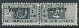 1949-53 TRIESTE A PACCHI POSTALI 4 LIRE MNH ** - ED110 - Postpaketen/concessie