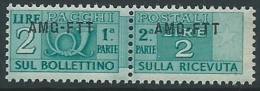 1949-53 TRIESTE A PACCHI POSTALI 2 LIRE MNH ** - ED112-6 - Postpaketen/concessie