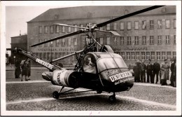 ! Photo Postcard  Aviation Hubschrauber, Helicoptere, Underberg Flasche, Werbung, Advertising, Alkohol, Sparkasse - Hubschrauber