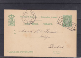 Luxembourg - Carte Postale De 1898 - Entier Postal - Oblitération Ulflingen - Expédié Vers Diekirch - 1895 Adolphe Profil