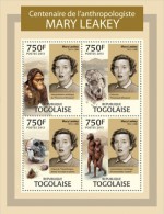 Togo. 2013 Mary Leakey, (Anthropoligist). (302a) - Affen