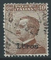 1912 EGEO LERO USATO EFFIGIE 40 CENT - ED202 - Egée (Lero)