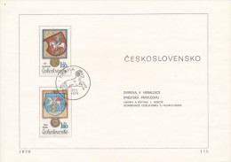 Czechoslovakia / First Day Sheet (1979/11 B) Praha: Animals In Coat Of Arms (dragon, Horse, Ram) - Autres & Non Classés