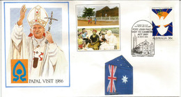 AUSTRALIE. Visite Jean-Paul II à CANBERRA (ACT)  24  Nov.1986 Obliteration Speciale Souvenir - Covers & Documents