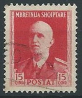 1939-40 ALBANIA USATO EFFIGIE 15 Q - ED231-6 - Albanië