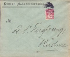 Denmark KORSØR MARGARINEFABRIK, KORSØR 1913 Cover Brief Perfin Perforé Lochung  'T.R.S. ' T. Rasmussen & Søn ?? - Lettres & Documents