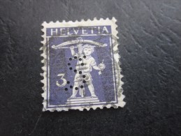 Timbre : SWITZERLAND  SUISSE HELVETIA  : Perforé Perforés Perfin Perfins Stamp Perforated PERFORE  > S Trés Bon - Perfins