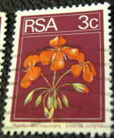 South Africa 1974 Pelargonium Inquinans Flower 3c - Used - Gebruikt