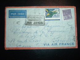 DEVANT DE LETTRE POUR FRANCE TP 3S500 + TP 700R + GRIFFE ENTIEREMENT TRANSPORTE PAR AVION - Lettres & Documents