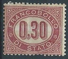 1875 REGNO SERVIZIO DI STATO 30 CENT SENZA GOMMA - ED273 - Service